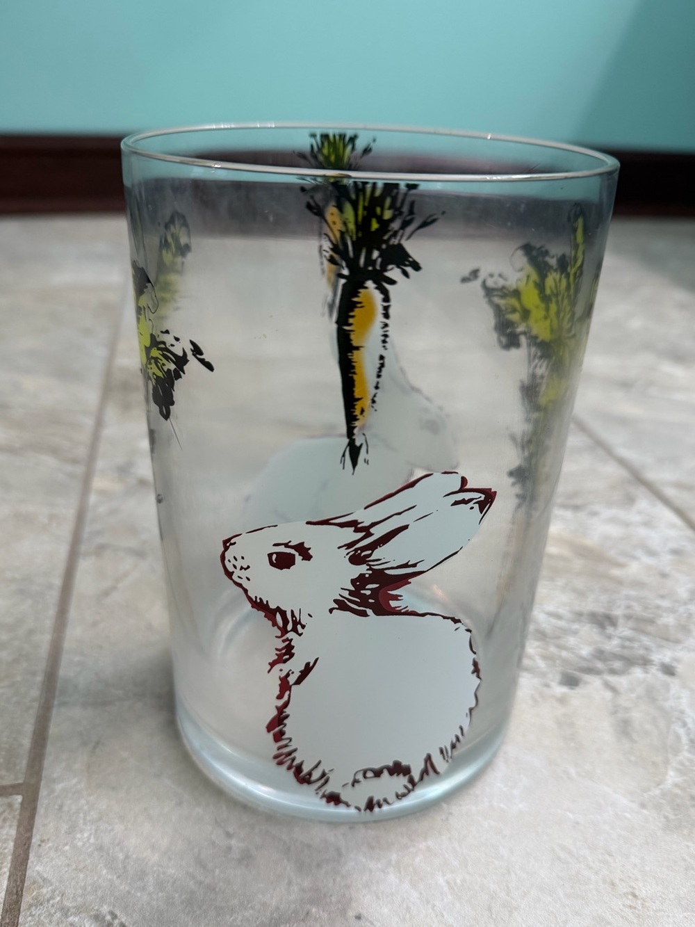 Easter Bunny & Carrot Glass Jar Pillar Candle Holder